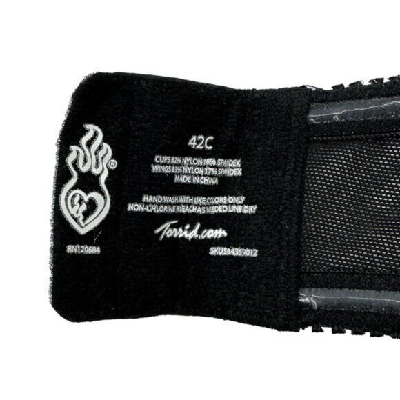 Torrid 42C Strapless Bra Black Underwire Classic Mesh Sides Smoothing Plus Size - Picture 6 of 8